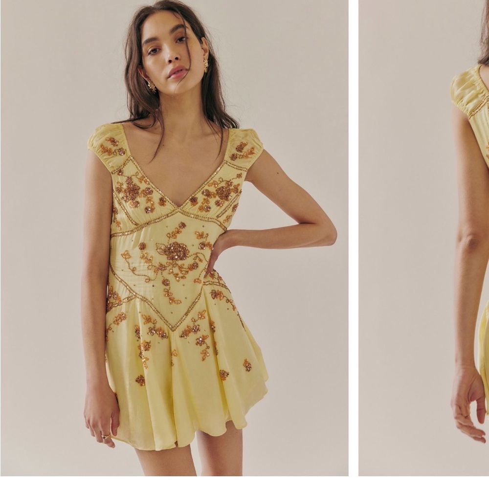 Free People Bali Juliet Embroidered Mini Dress NWT